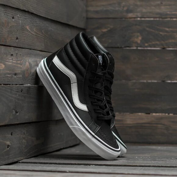 Vans Men's Sk8-Hi Reissue (Classic Tumble) Black/True White - Picture 1 of 7